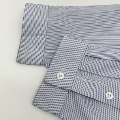 【中古】ATON | エイトン B/Shrinkboard Oversized Striped Shirt　ストライプ柄 長袖シャツ 7055537 ブルー×ホワイト サイズ：4【尾張小牧店】