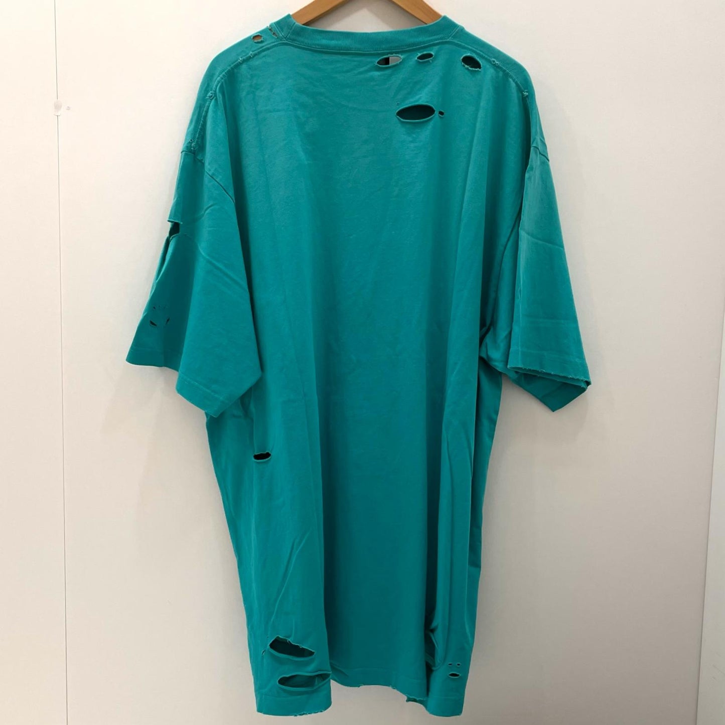 BALENCIAGA | バレンシアガ Caps Destroyed Flatground Tee 半袖Ｔシャツ ブルー サイズ：S【尾張小牧店】