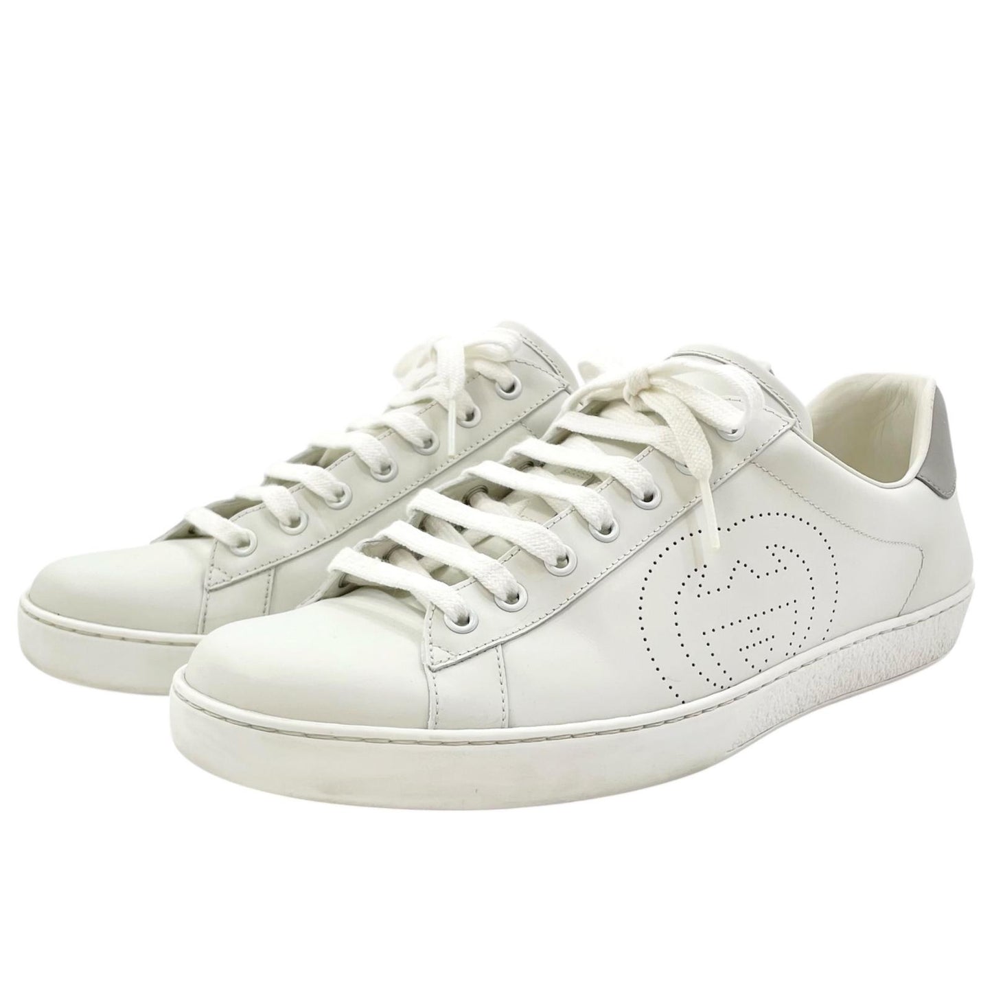 【中古】GUCCI | グッチ ローカットスニーカー エース インターロッキングG 牛革 カーフ 599147 ホワイト【尾張小牧店】