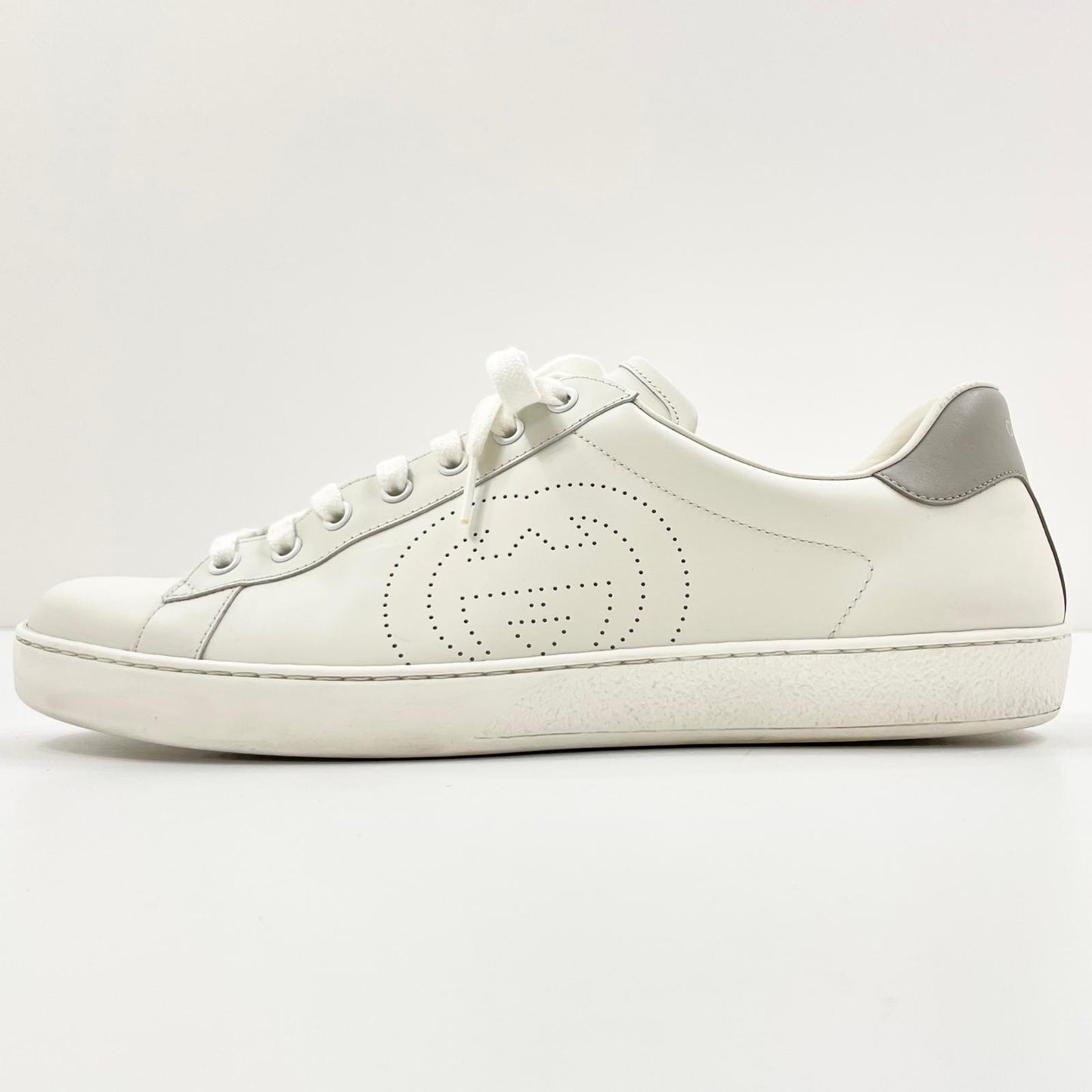 【中古】GUCCI | グッチ ローカットスニーカー エース インターロッキングG 牛革 カーフ 599147 ホワイト【尾張小牧店】