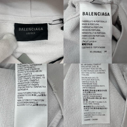 BALENCIAGA | バレンシアガ Tape Type Ripped Pocket Hoodie パーカー 744441 TOVB1 ホワイト サイズ：XS【尾張小牧店】