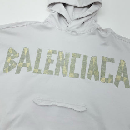 BALENCIAGA | バレンシアガ Tape Type Ripped Pocket Hoodie パーカー 744441 TOVB1 ホワイト サイズ：XS【尾張小牧店】