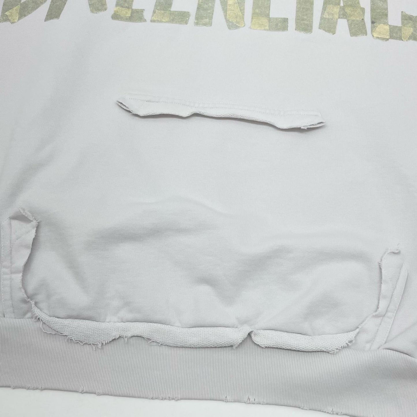 BALENCIAGA | バレンシアガ Tape Type Ripped Pocket Hoodie パーカー 744441 TOVB1 ホワイト サイズ：XS【尾張小牧店】