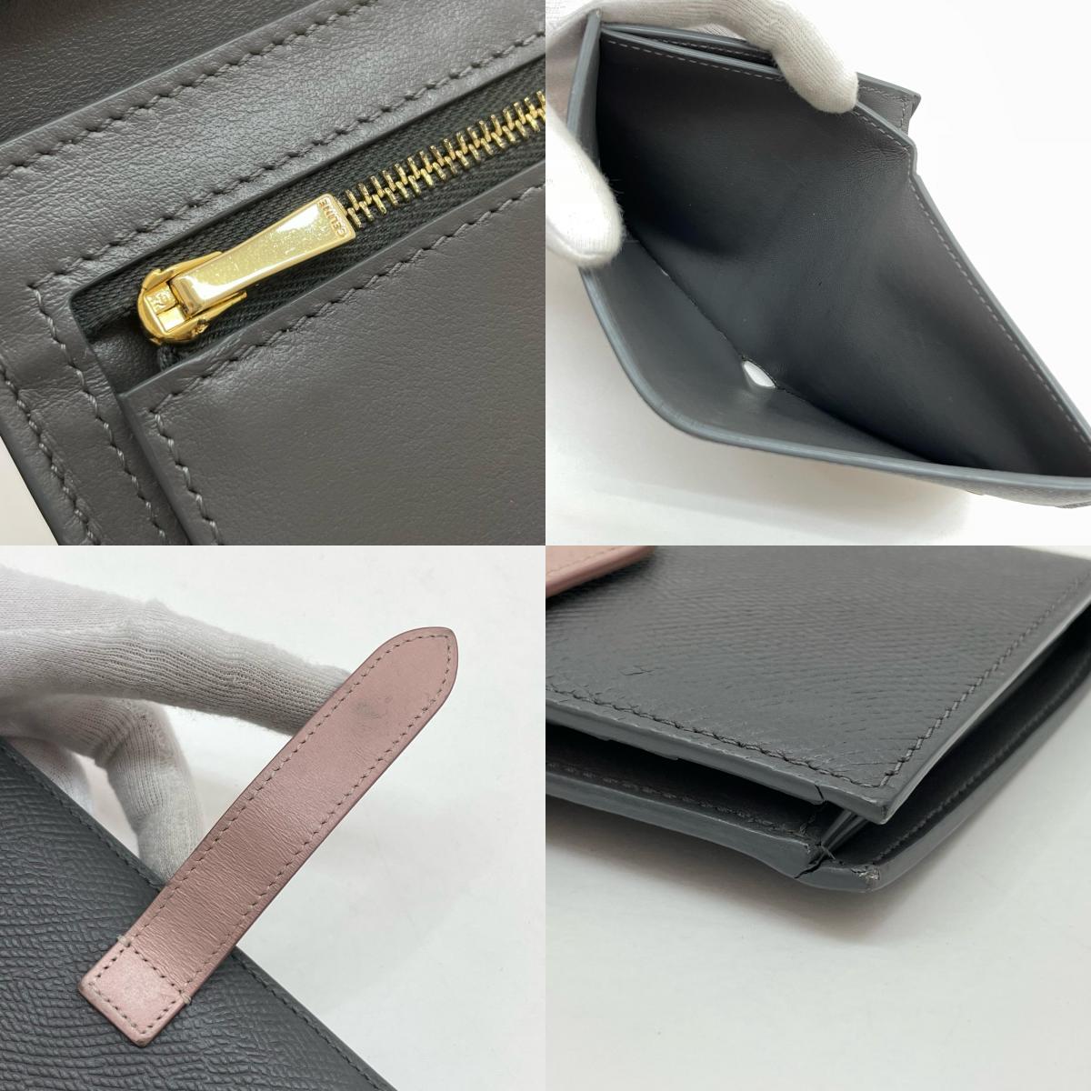 CELINE | セリーヌ 二つ折り財布 グレー×ピンク【尾張小牧店】