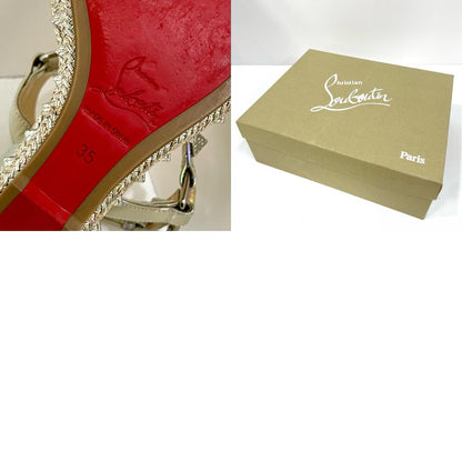 【中古】Christian Louboutin | クリスチャンルブタン ピラクルー 110 パテント サイキック ウェッジソール サンダル スタッズ シルバー サイズ：35【尾張小牧店】