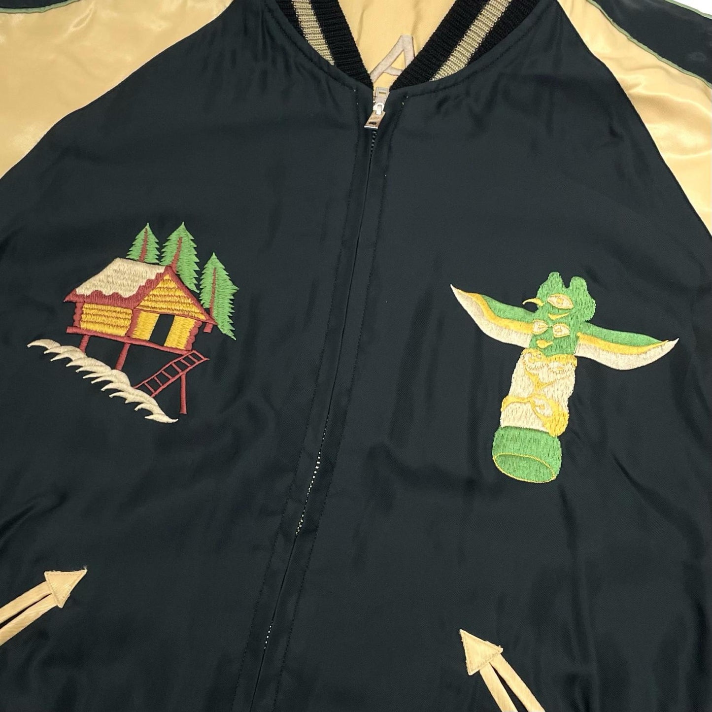 TAILOR TOYO(東洋エンタープライズ) | テイラートウヨウテイラートーヨー スーベニアジャケット TT13838 ブラック×マルチカラー サイズ：L【尾張小牧店】