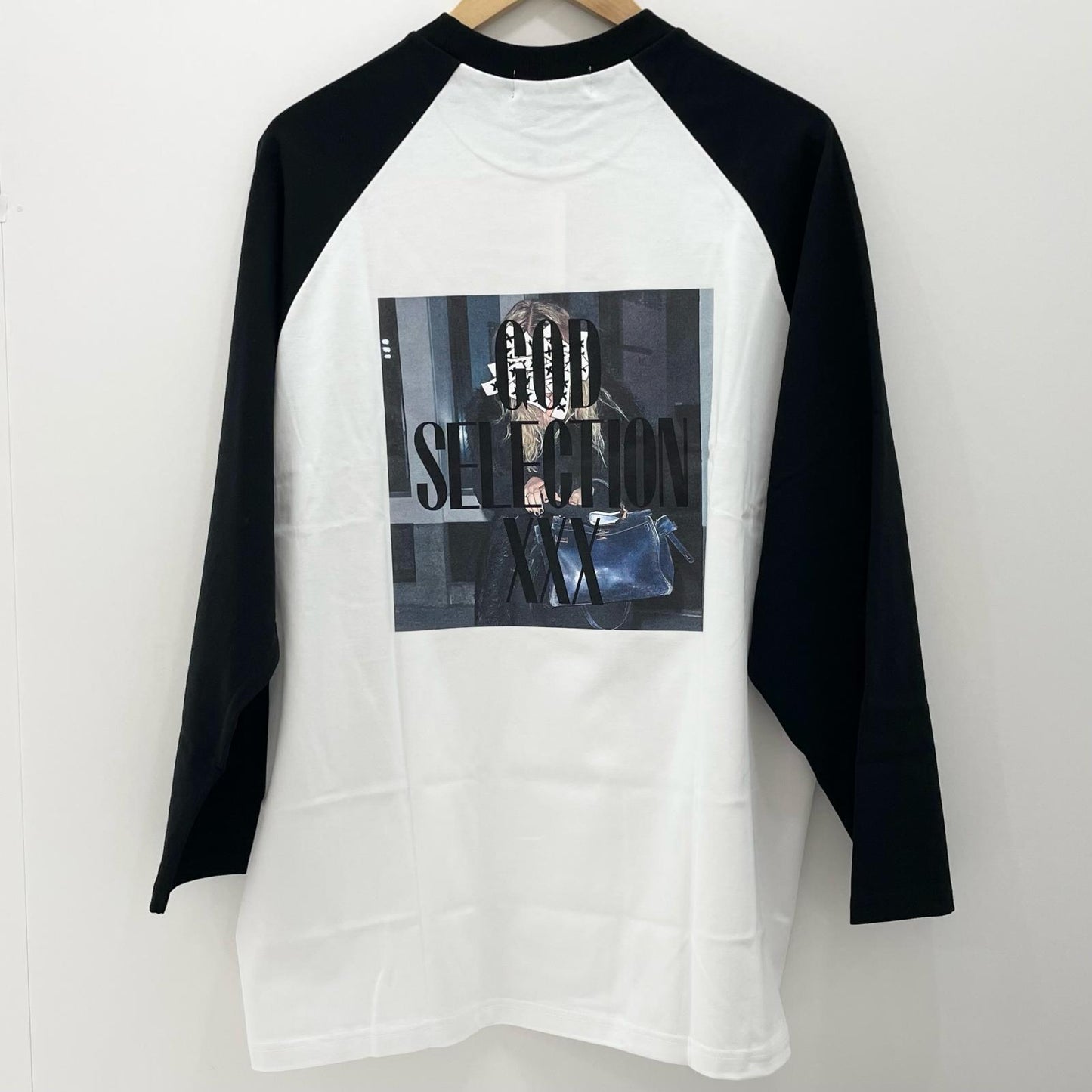 GOD SELECTION XXX | ゴッドセレクショントリプルエックス GX-A25-RT-02 長袖Ｔシャツ ホワイト×ブラック サイズ：L【尾張小牧店】