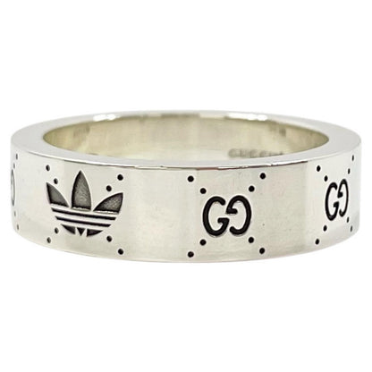 【中古】GUCCI×adidas | グッチ×アディダス コラボ エングレービング ワイド リング・指輪 702766 シルバー【尾張小牧店】