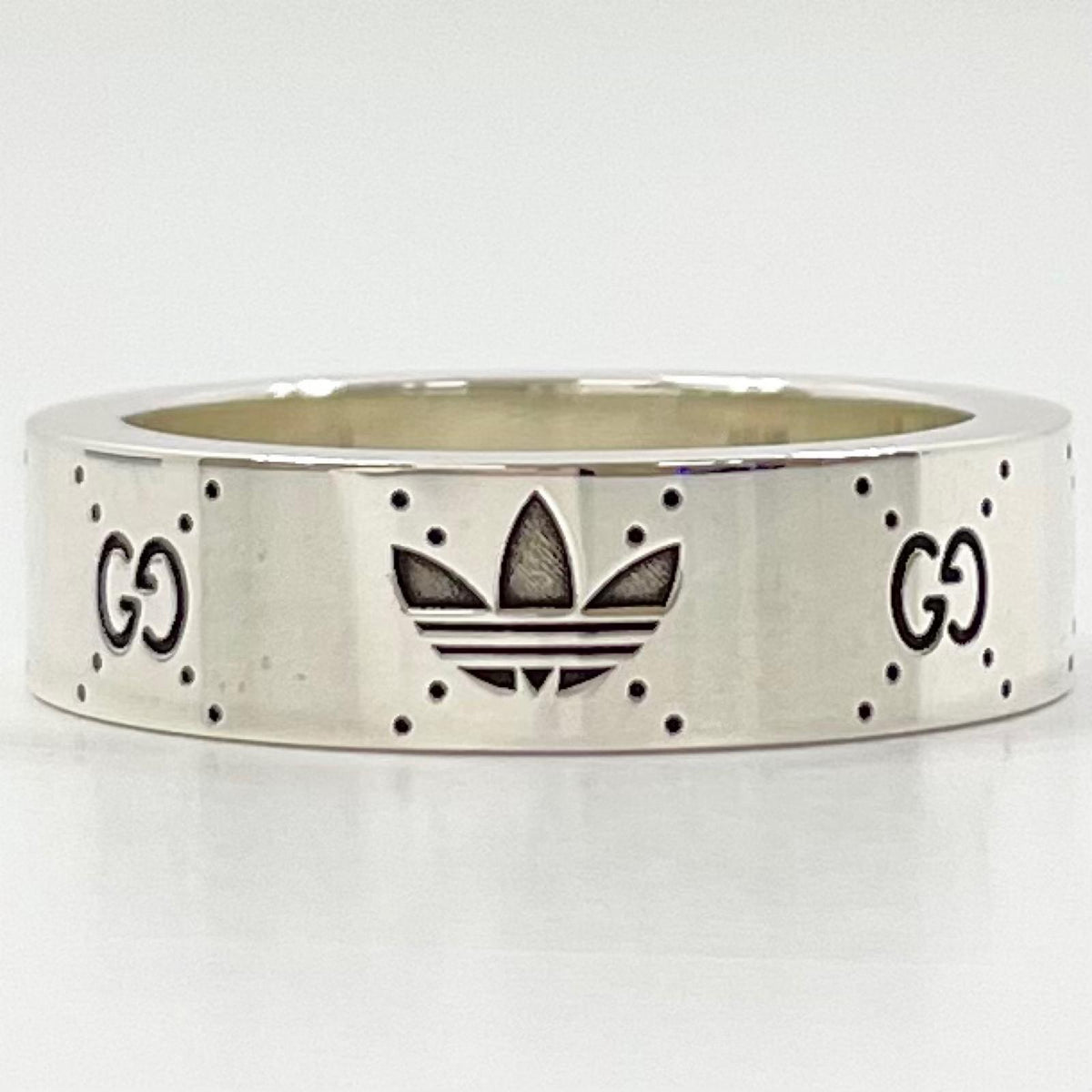 【中古】GUCCI×adidas | グッチ×アディダス コラボ エングレービング ワイド リング・指輪 702766 シルバー【尾張小牧店】