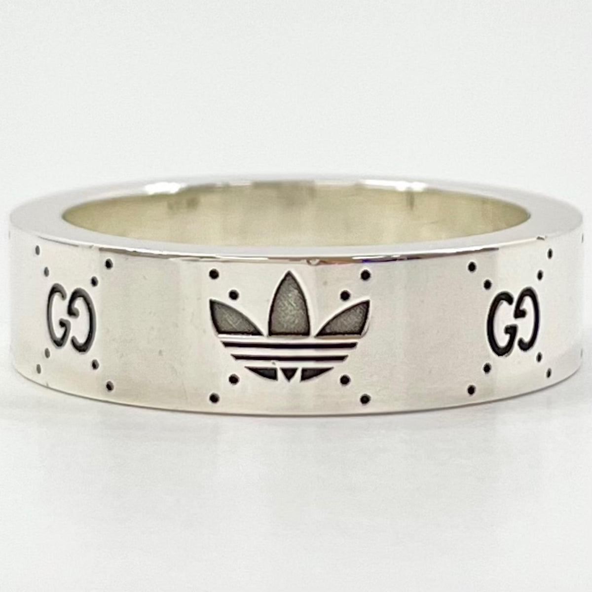 【中古】GUCCI×adidas | グッチ×アディダス コラボ エングレービング ワイド リング・指輪 702766 シルバー【尾張小牧店】