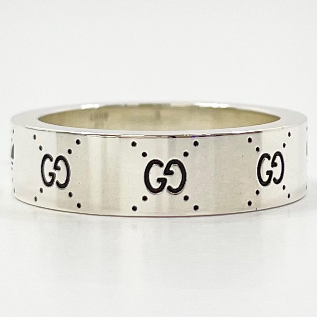 【中古】GUCCI×adidas | グッチ×アディダス コラボ エングレービング ワイド リング・指輪 702766 シルバー【尾張小牧店】