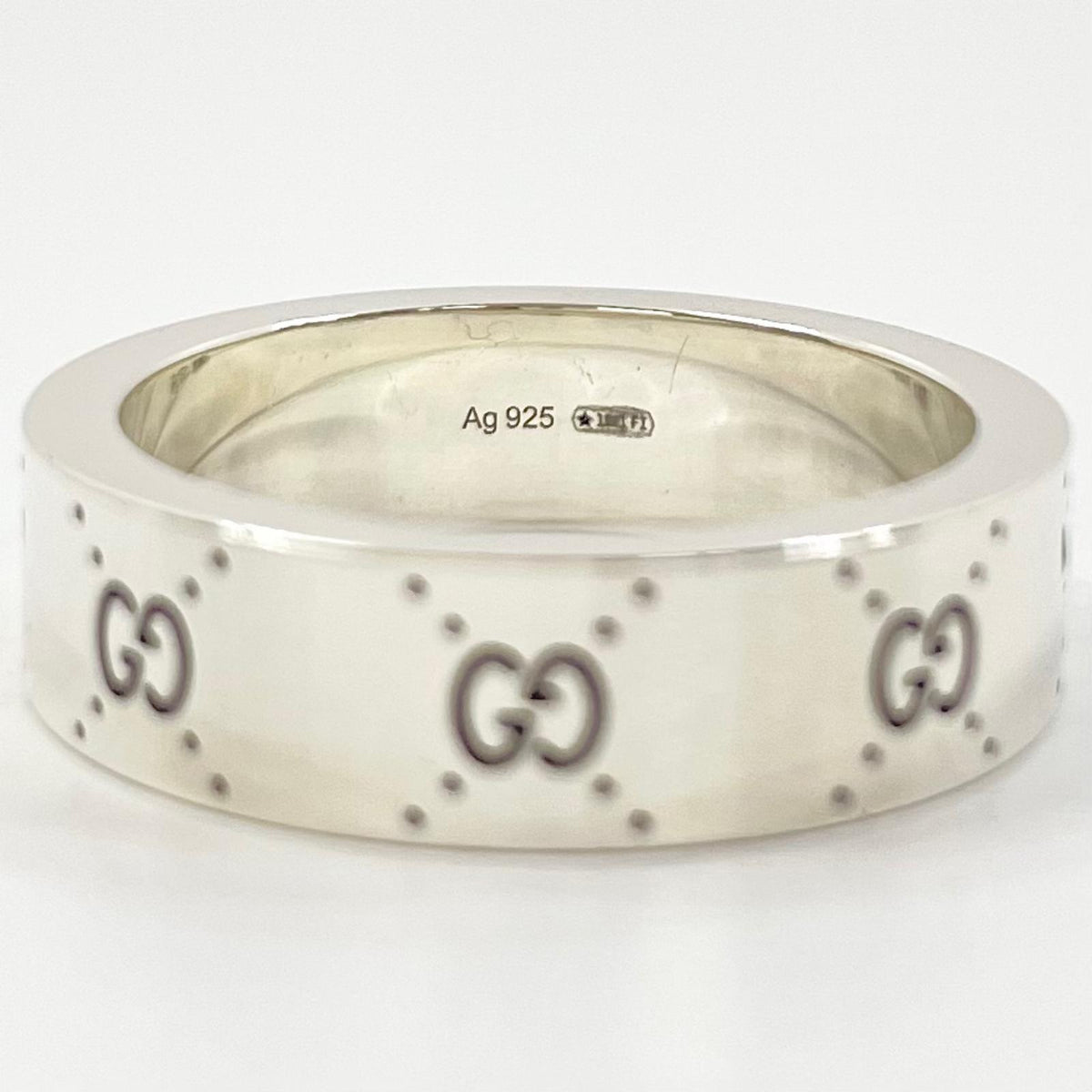 【中古】GUCCI×adidas | グッチ×アディダス コラボ エングレービング ワイド リング・指輪 702766 シルバー【尾張小牧店】