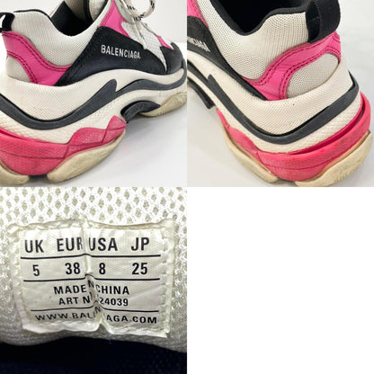 【中古】BALENCIAGA | バレンシアガ TRIPLE S トリプルS ダッドシューズ ダッドスニーカー 524039 ホワイト×ブラック×ピンク 25cm【尾張小牧店】
