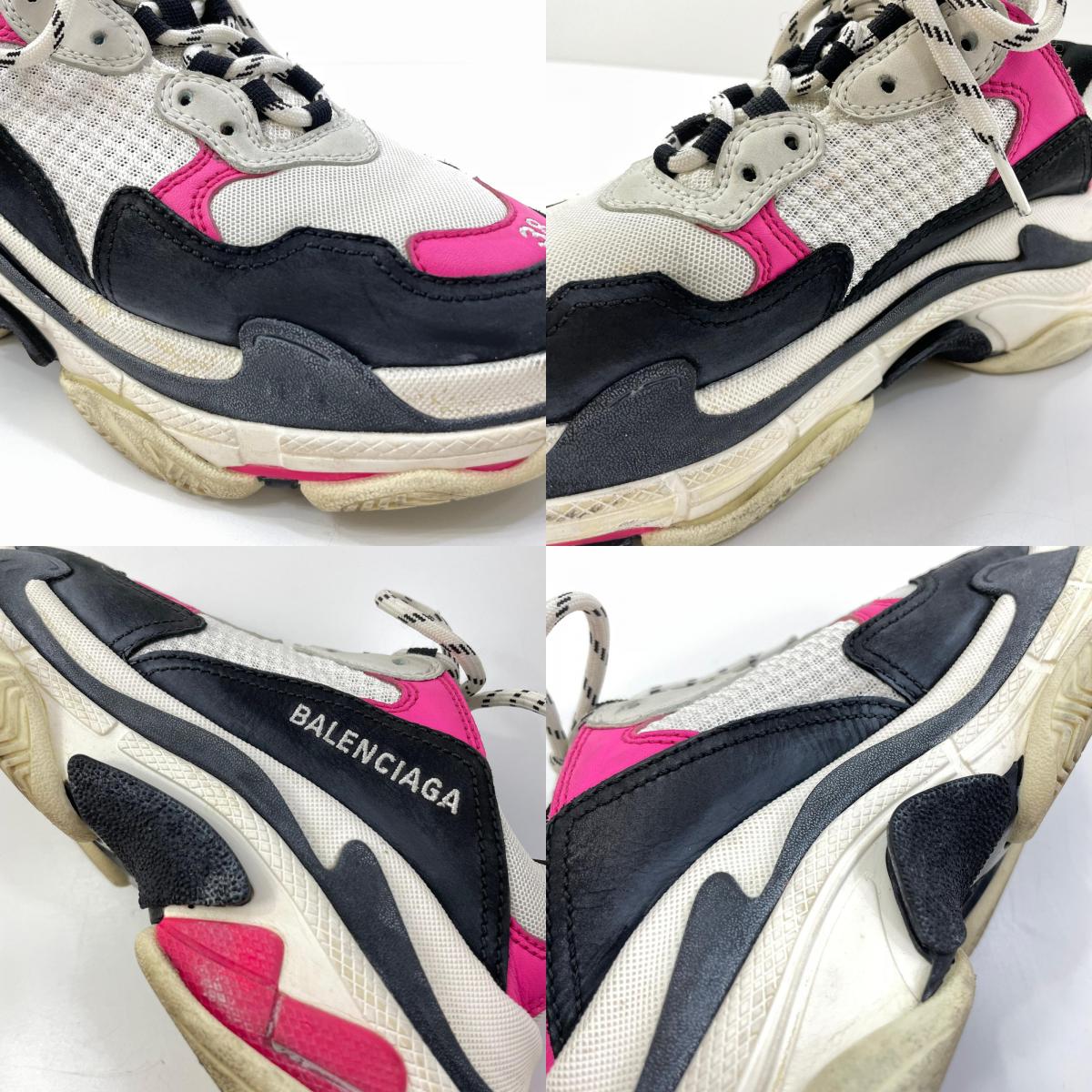 【中古】BALENCIAGA | バレンシアガ TRIPLE S トリプルS ダッドシューズ ダッドスニーカー 524039 ホワイト×ブラック×ピンク 25cm【尾張小牧店】