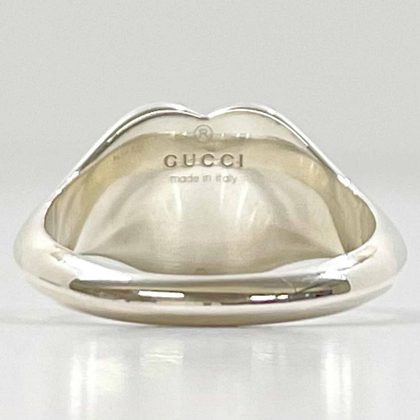 【中古】GUCCI | グッチ インターロッキングG ロゴ ハート モチーフ リング・指輪 645544 シルバー×レッド【尾張小牧店】