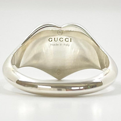 【中古】GUCCI | グッチ インターロッキングG ロゴ ハート モチーフ リング・指輪 645544 シルバー×レッド【尾張小牧店】
