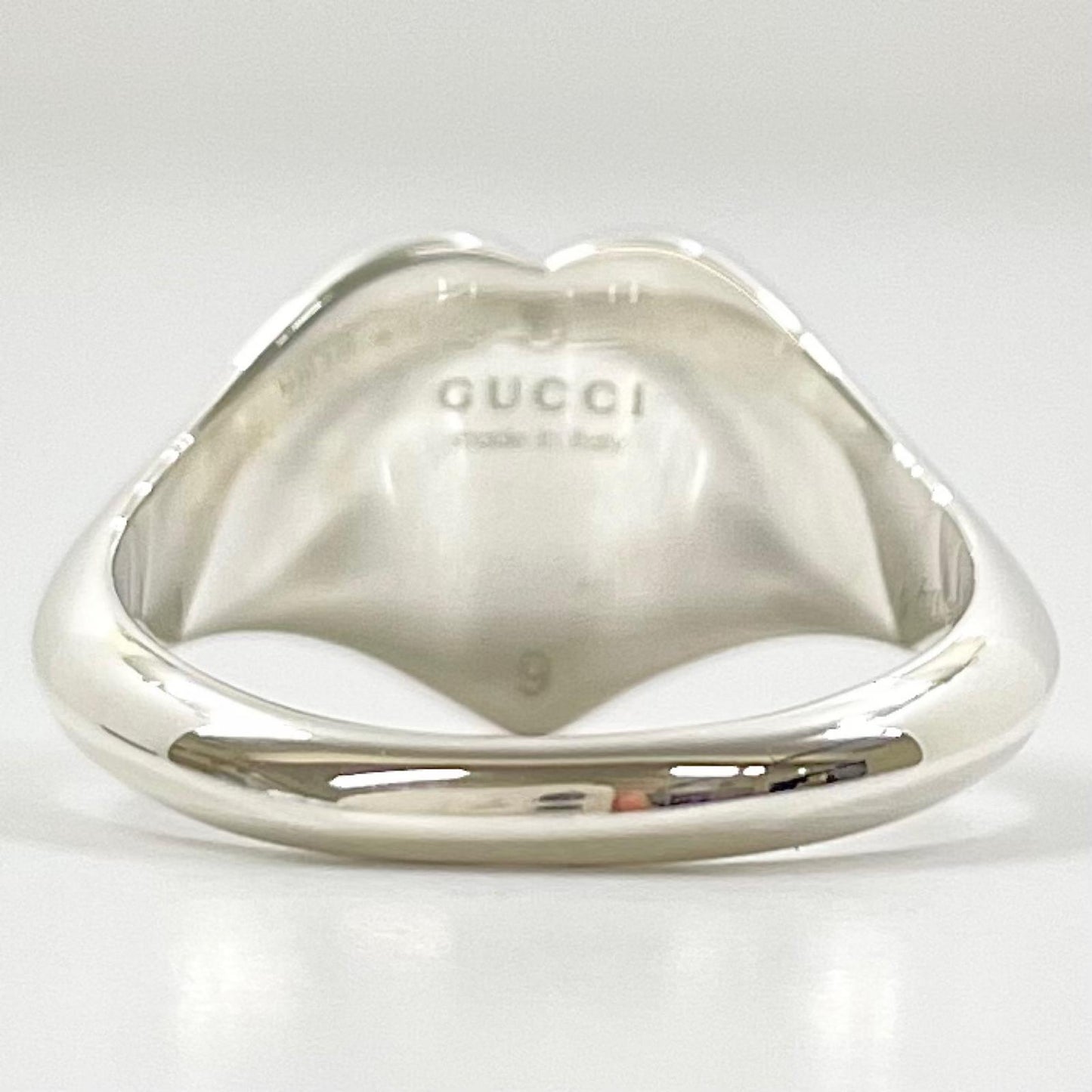 【中古】GUCCI | グッチ インターロッキングG ロゴ ハート モチーフ リング・指輪 645544 シルバー×レッド【尾張小牧店】
