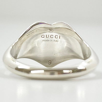 【中古】GUCCI | グッチ インターロッキングG ロゴ ハート モチーフ リング・指輪 645544 シルバー×レッド【尾張小牧店】