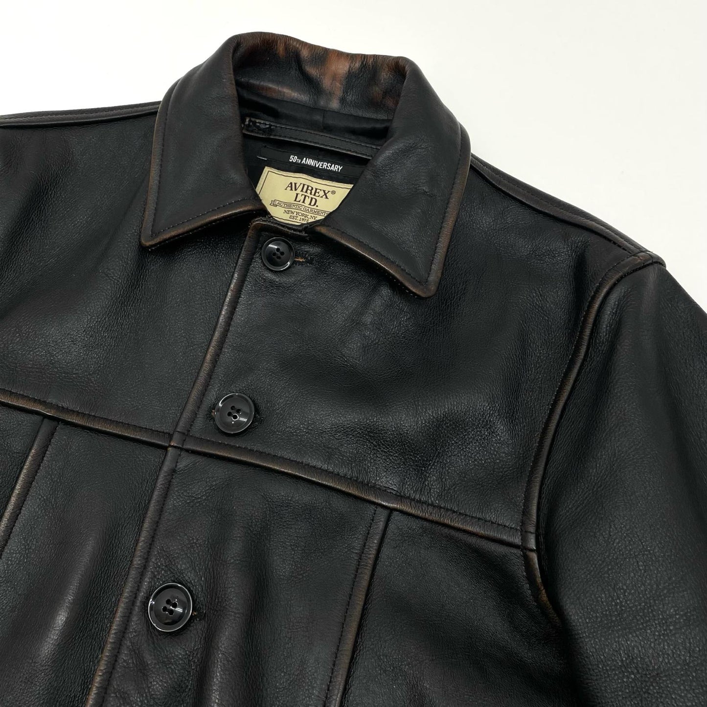 AVIREX | アヴィレックス COWHIDE CARCOAT VINTAGE FINISH AVIREX 50th レザー ブラウン サイズ：M【尾張小牧店】