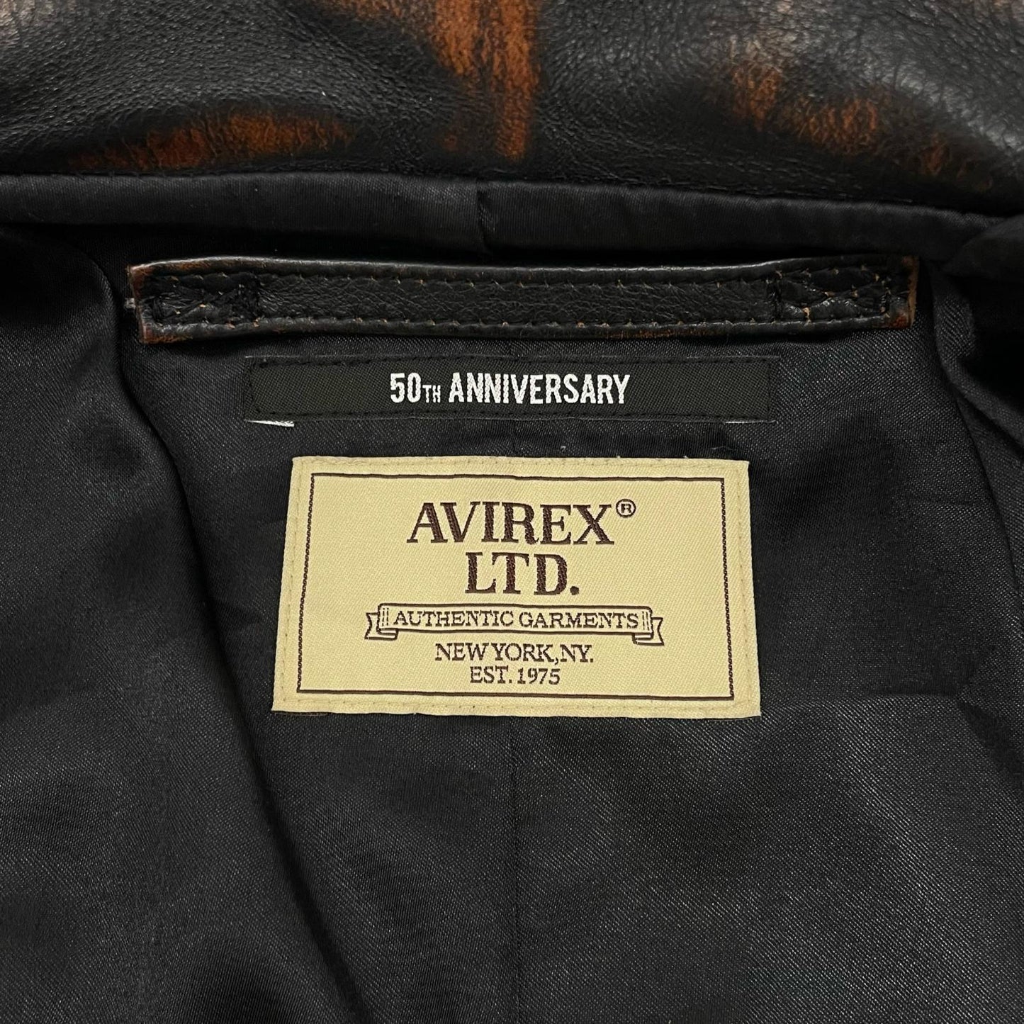 AVIREX | アヴィレックス COWHIDE CARCOAT VINTAGE FINISH AVIREX 50th レザー ブラウン サイズ：M【尾張小牧店】