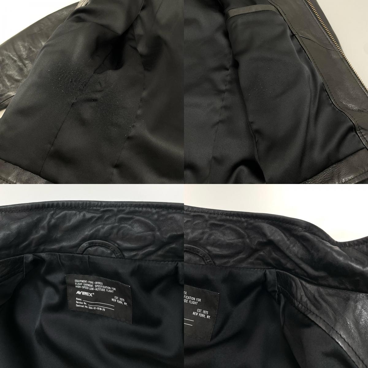 AVIREX | アヴィレックス AGED WAPPEN STAND ZIP RIDERS レザー 783-4250012 ブラック サイズ：M【尾張小牧店】