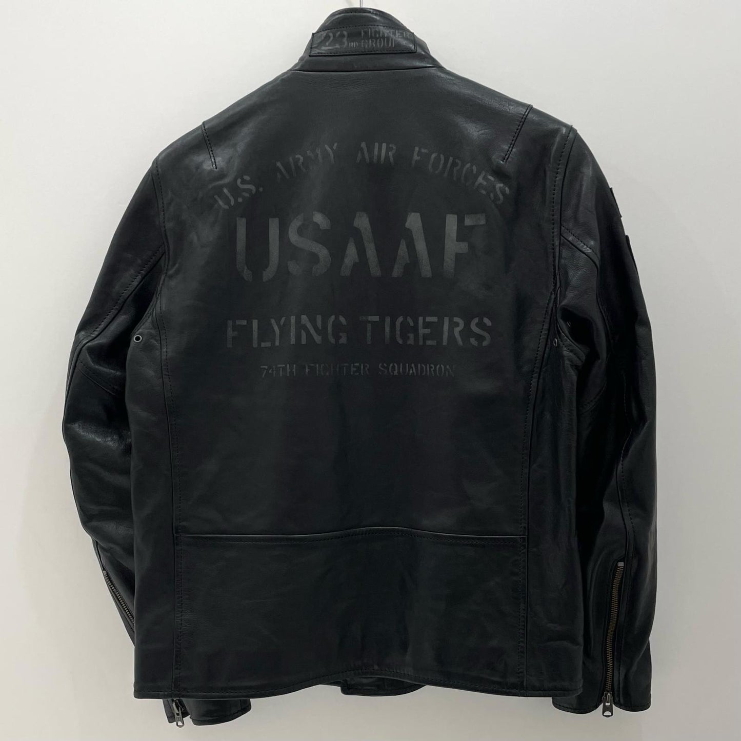 AVIREX | アヴィレックス AGED WAPPEN STAND ZIP RIDERS レザー 783-4250012 ブラック サイズ：M【尾張小牧店】