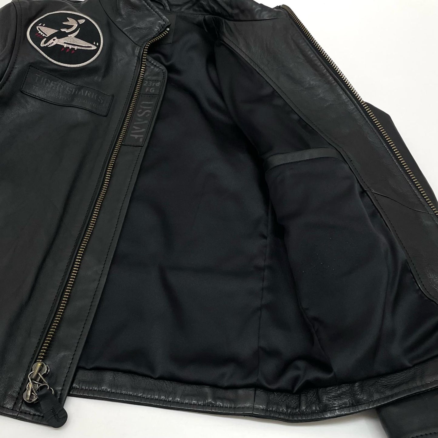 AVIREX | アヴィレックス AGED WAPPEN STAND ZIP RIDERS レザー 783-4250012 ブラック サイズ：M【尾張小牧店】