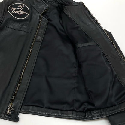 AVIREX | アヴィレックス AGED WAPPEN STAND ZIP RIDERS レザー 783-4250012 ブラック サイズ：M【尾張小牧店】