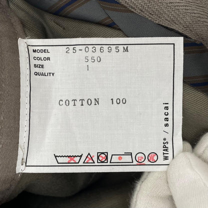 【中古】Sacai×WTAPS | サカイ×ダブルタップス　25SS Cotton Back Satin Pants 01 コットンバック サテンパンツ 25-03695M ベージュ サイズ：1【尾張小牧店】