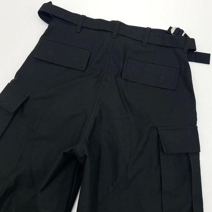【中古】Sacai×WTAPS | サカイ×ダブルタップス　25SS Cotton Back Satin Pants 01 コットンバック サテンパンツ 25-03695M ブラック サイズ：1【尾張小牧店】