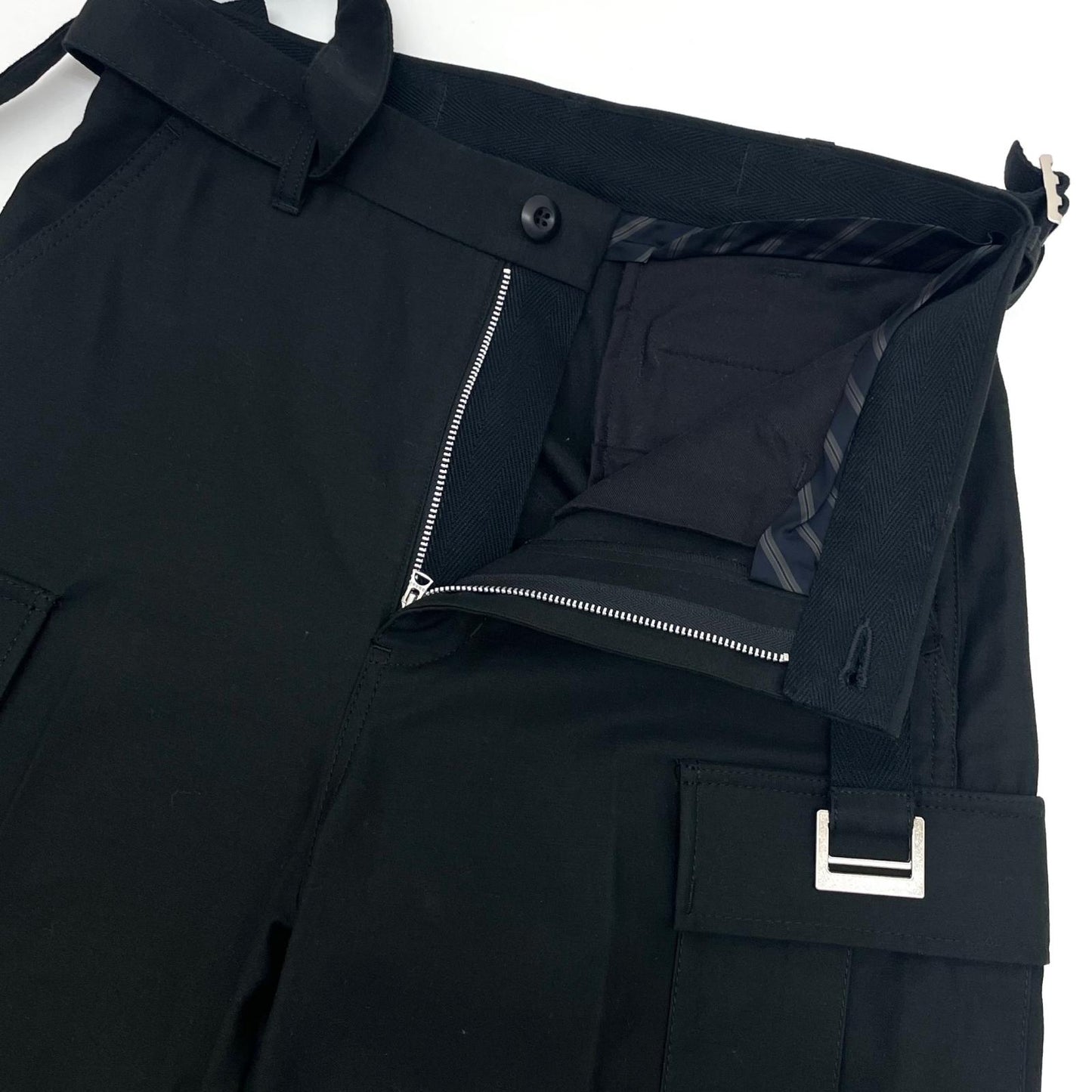 【中古】Sacai×WTAPS | サカイ×ダブルタップス　25SS Cotton Back Satin Pants 01 コットンバック サテンパンツ 25-03695M ブラック サイズ：1【尾張小牧店】