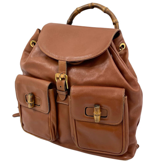 【中古】GUCCI | グッチ バンブー バックパック リュックサック デイパック 003・2058・0016 ブラウン【尾張小牧店】