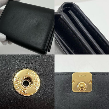 【中古】LOEWE | ロエベ パファー アナグラム トライフォールド ウォレット 三つ折り財布 コンパクト C821TR2X10 ブラック【尾張小牧店】