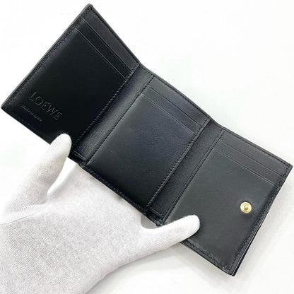 【中古】LOEWE | ロエベ パファー アナグラム トライフォールド ウォレット 三つ折り財布 コンパクト C821TR2X10 ブラック【尾張小牧店】