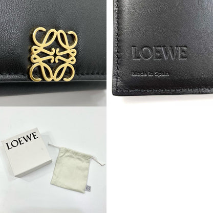 【中古】LOEWE | ロエベ パファー アナグラム トライフォールド ウォレット 三つ折り財布 コンパクト C821TR2X10 ブラック【尾張小牧店】