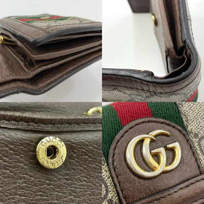【中古】GUCCI | グッチ シェリーライン GG コンパクトウォレット 二つ折り財布 523174・2288 ブラウン【尾張小牧店】