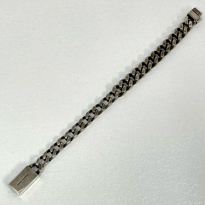 【中古】SAINT LAURENT | サンローラン メタルチェーン ブレスレット アシンメトリー 731208 シルバー Lサイズ【尾張小牧店】