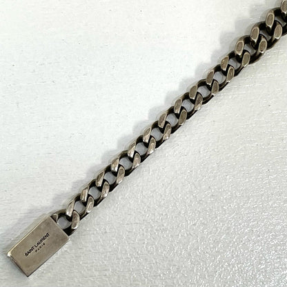 【中古】SAINT LAURENT | サンローラン メタルチェーン ブレスレット アシンメトリー 731208 シルバー Lサイズ【尾張小牧店】