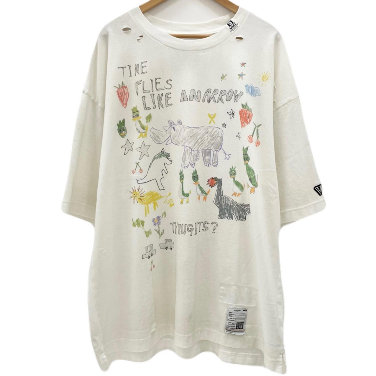 【中古】MIHARA YASUHIRO | ミハラヤスヒロ　26SS Kids Doodle Printed T-shirt 半袖Ｔシャツ J16TS831 ホワイト サイズ：50【尾張小牧店】