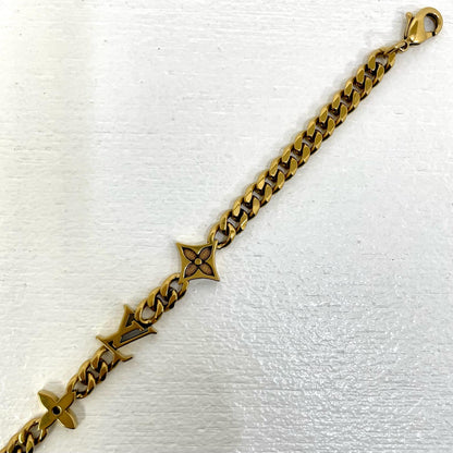 【中古】LOUIS VUITTON | ルイ・ヴィトン モノグラム ロウ ブレスレット M03752 ゴールド【尾張小牧店】