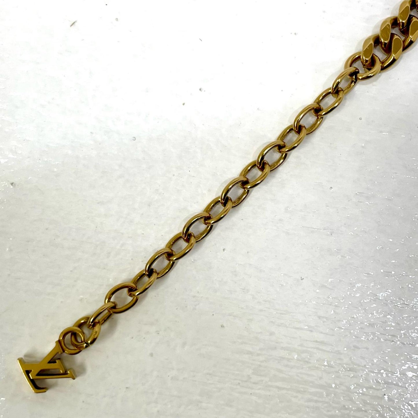 【中古】LOUIS VUITTON | ルイ・ヴィトン モノグラム ロウ ブレスレット M03752 ゴールド【尾張小牧店】