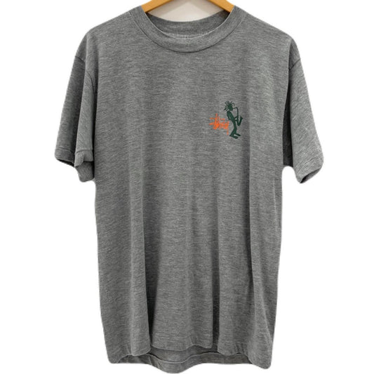 【中古】STUSSY | ステューシー ジャズマン 紺タグ　半袖Ｔシャツ グレー サイズ：L【尾張小牧店】