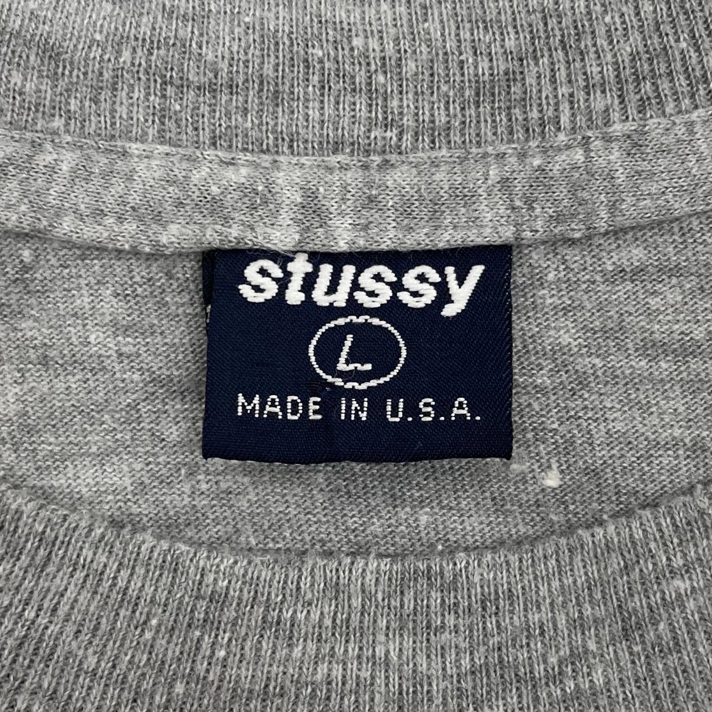 【中古】STUSSY | ステューシー ジャズマン 紺タグ　半袖Ｔシャツ グレー サイズ：L【尾張小牧店】