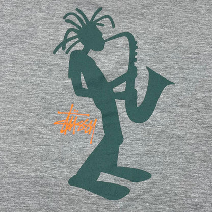 【中古】STUSSY | ステューシー ジャズマン 紺タグ　半袖Ｔシャツ グレー サイズ：L【尾張小牧店】