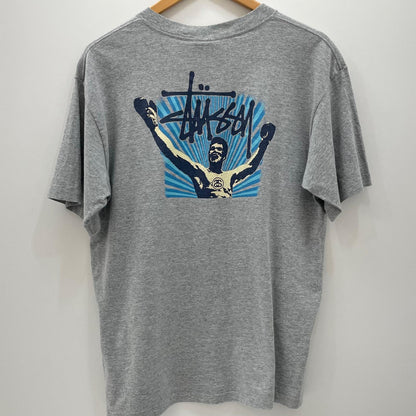 【中古】STUSSY | ステューシー ファイト 紺タグ　半袖Ｔシャツ グレー サイズ：L【尾張小牧店】