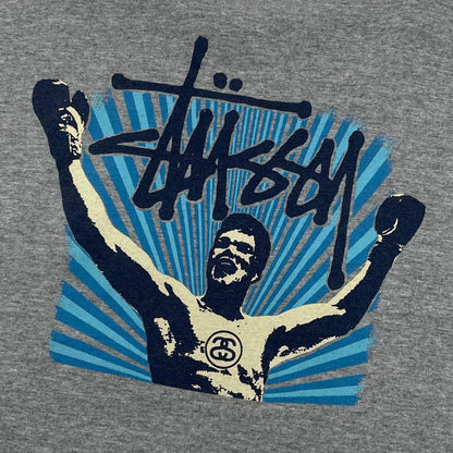 【中古】STUSSY | ステューシー ファイト 紺タグ　半袖Ｔシャツ グレー サイズ：L【尾張小牧店】