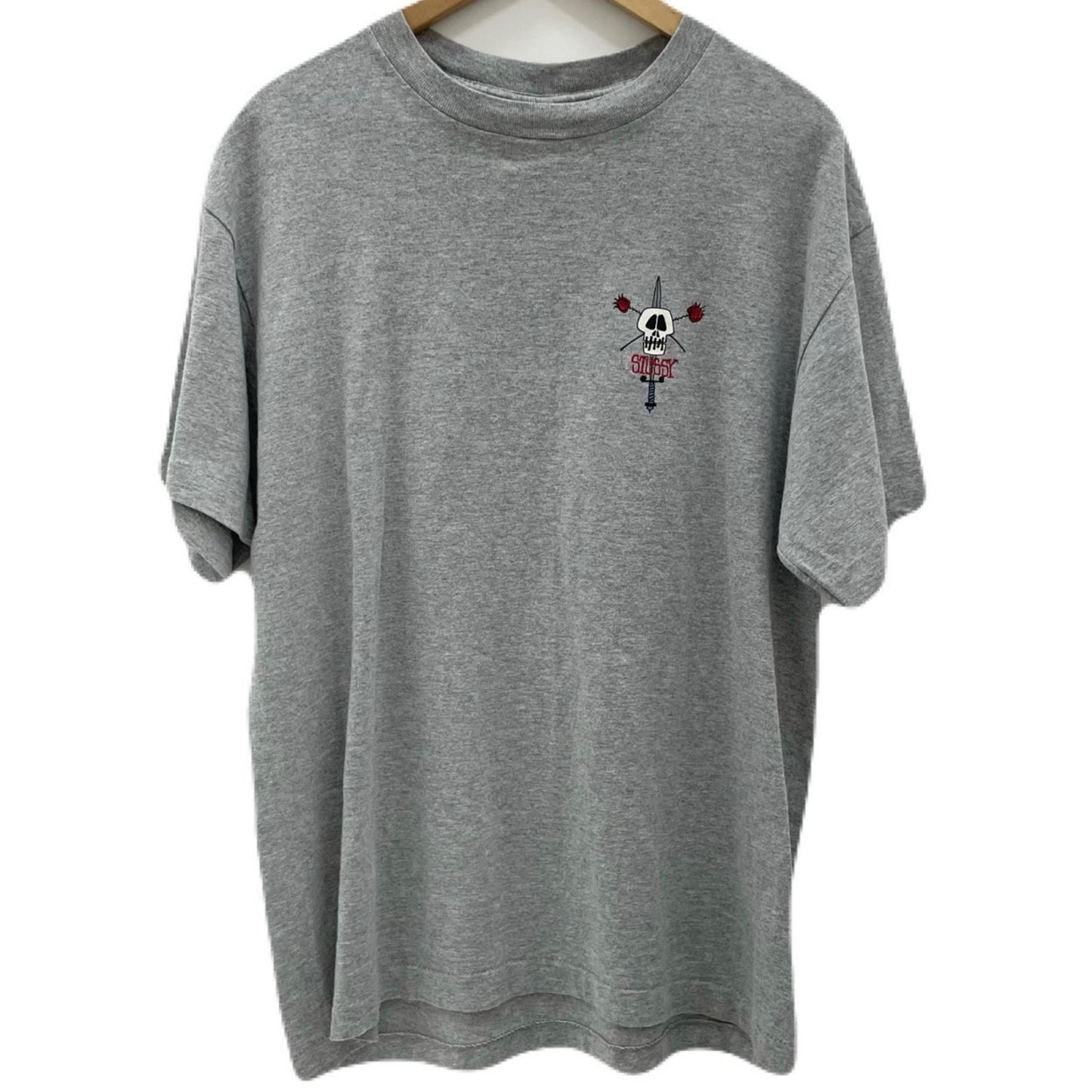 【中古】STUSSY | ステューシー スカル 銀タグ　半袖Ｔシャツ グレー サイズ：L【尾張小牧店】