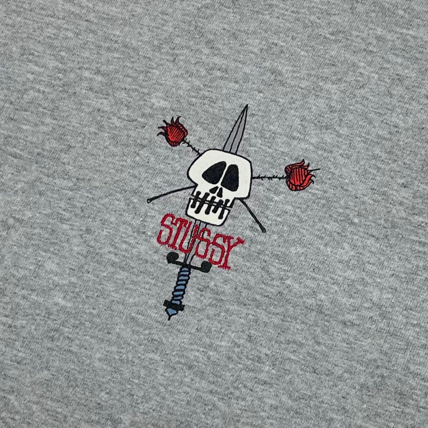 【中古】STUSSY | ステューシー スカル 銀タグ　半袖Ｔシャツ グレー サイズ：L【尾張小牧店】