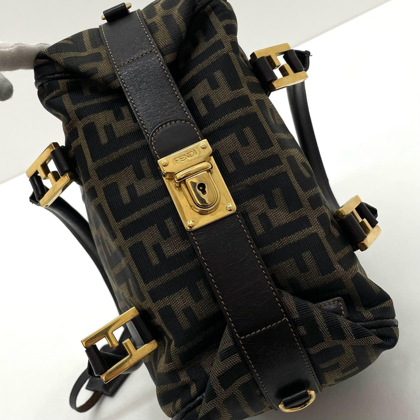 【中古】FENDI | フェンディ　ズッカ ハンドバッグ ブラウン【尾張小牧店】