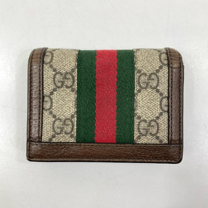【中古】GUCCI | グッチ GGスプリーム ベージュ エボニー オフィディア 二つ折り財布 523155・0416 ブラウン【尾張小牧店】